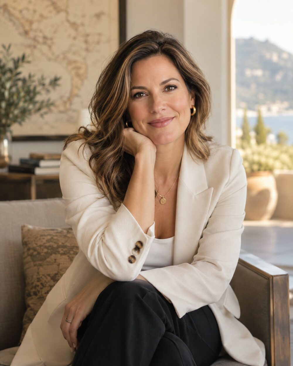 A Midkiff travel advisor seated in a sunlit room overlooking the coast