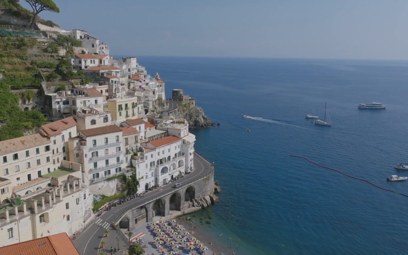 Cliffside village above the Mediterranean